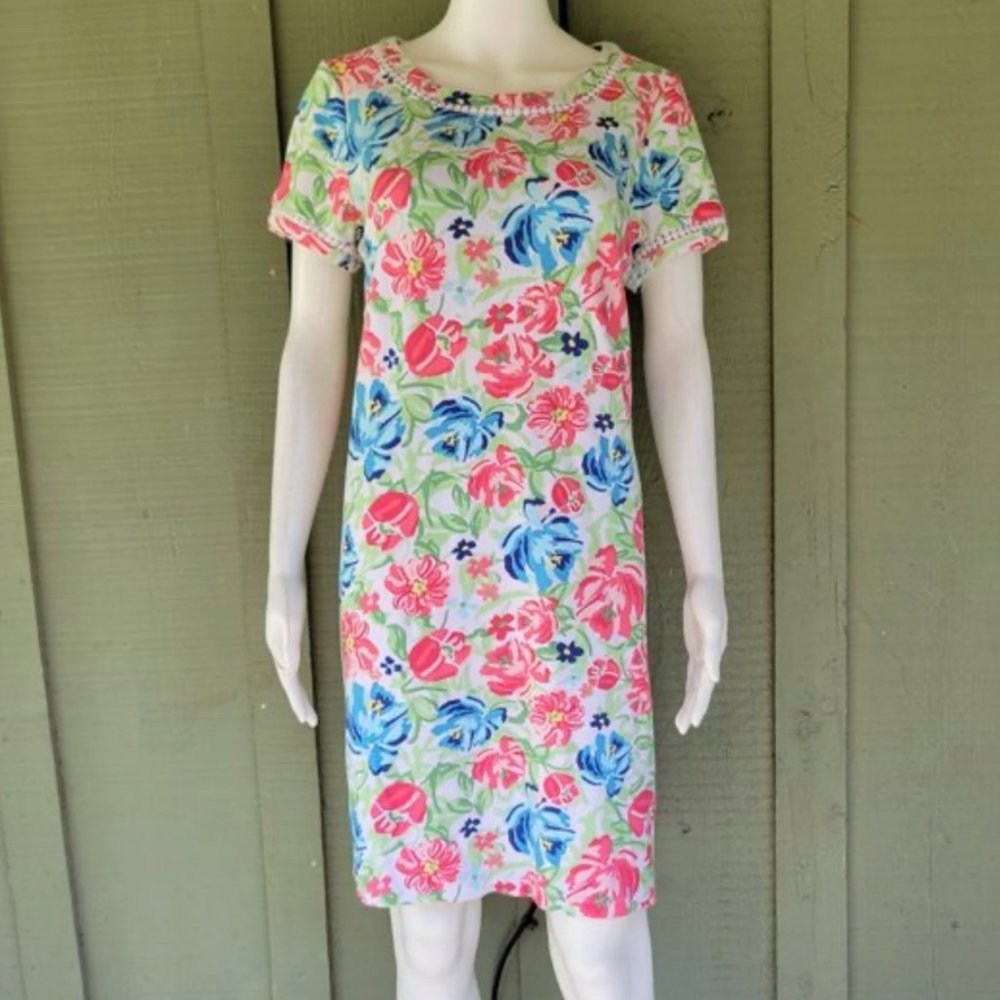 Talbots size small floral shift 100% cotton dress